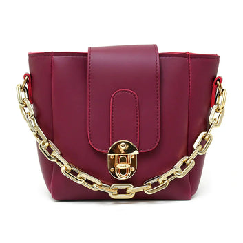 Chain Cross Body Bag Color-Maroon