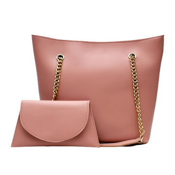 Half Chain Large Tote Bag For Women-Pink