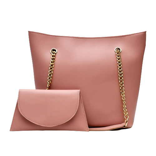 Half Chain Large Tote Bag For Women-Pink