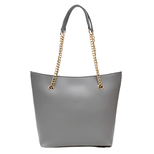 Half Chain Large Tote Bag For Women-Grey