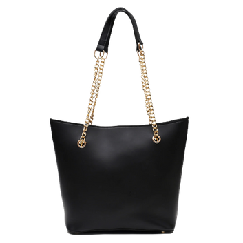 Half Chain Large Tote Bag For Women-Black