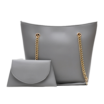 Half Chain Large Tote Bag For Women-Grey