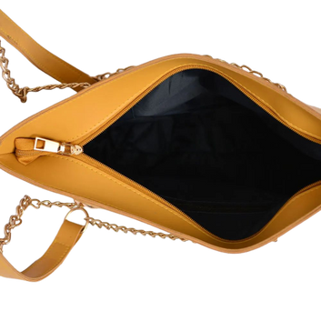Half Chain Large Tote Bag For Women-Yellow
