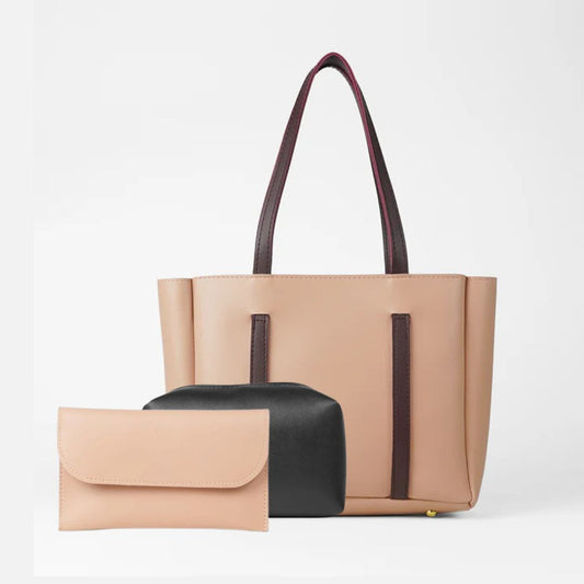 3 in 1 Auna Tote Bag For Women-Pink