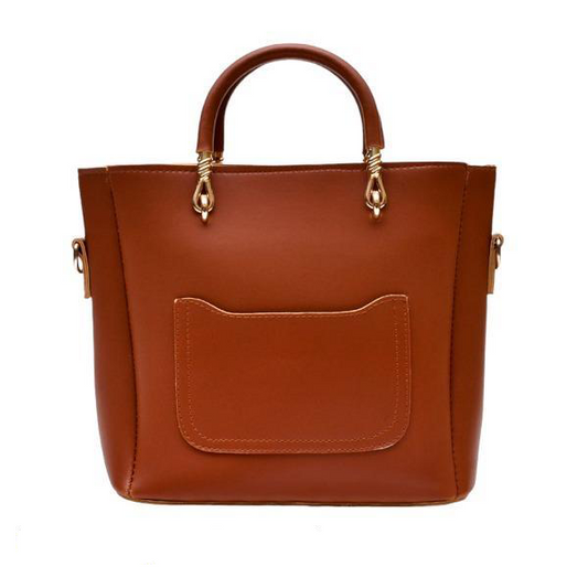 Elegant Shoulder Bag Color-Mustrad Brown
