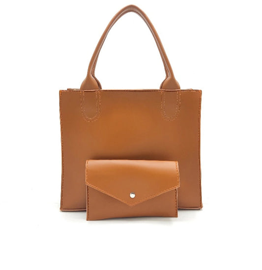 2 in 1 Piece Stella Shoulder Bag For women-Mustrad Brown
