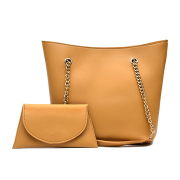 Half Chain Large Tote Bag For Women-Yellow